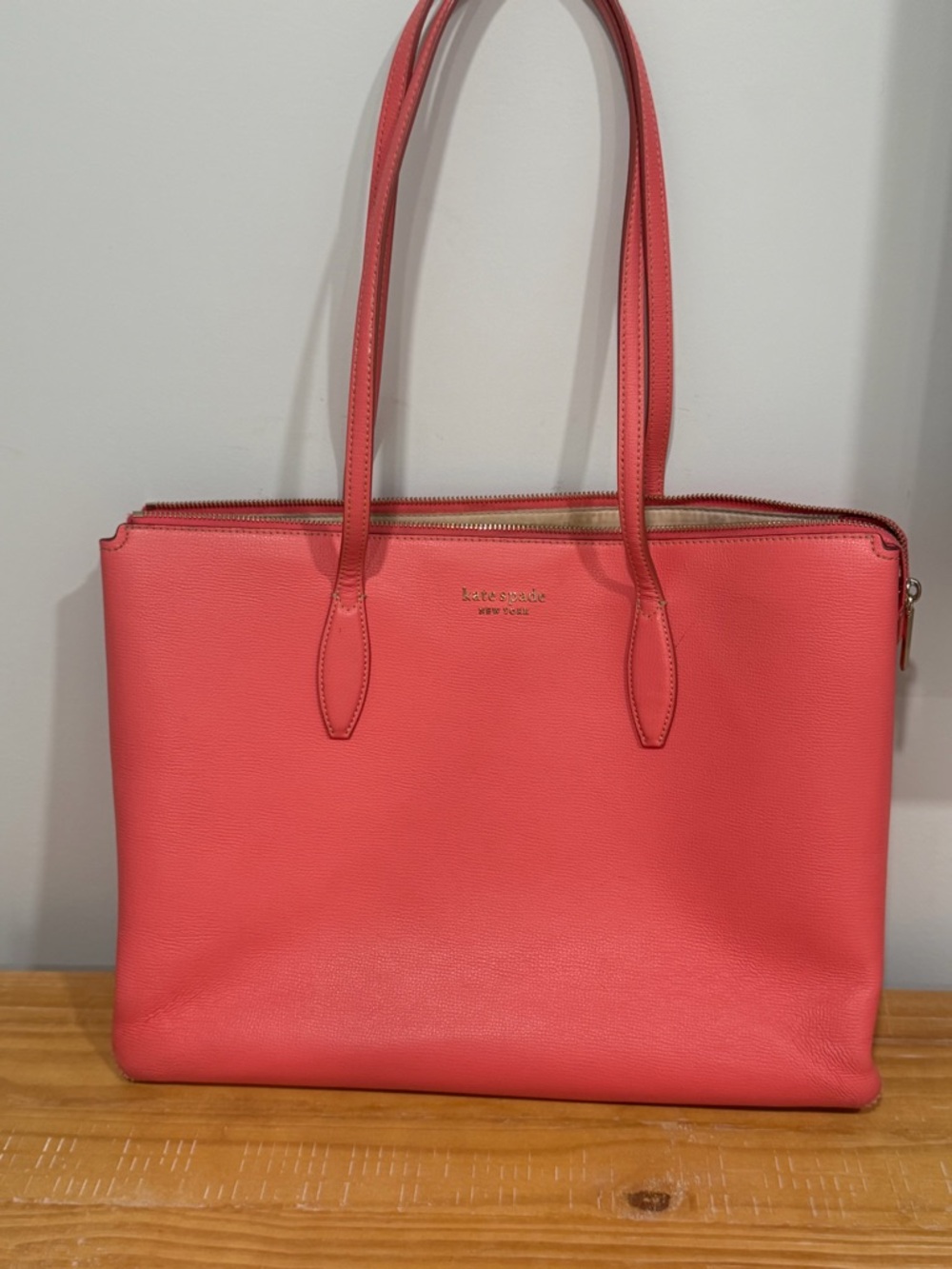 kate spade Coral-Peach Leather Tote